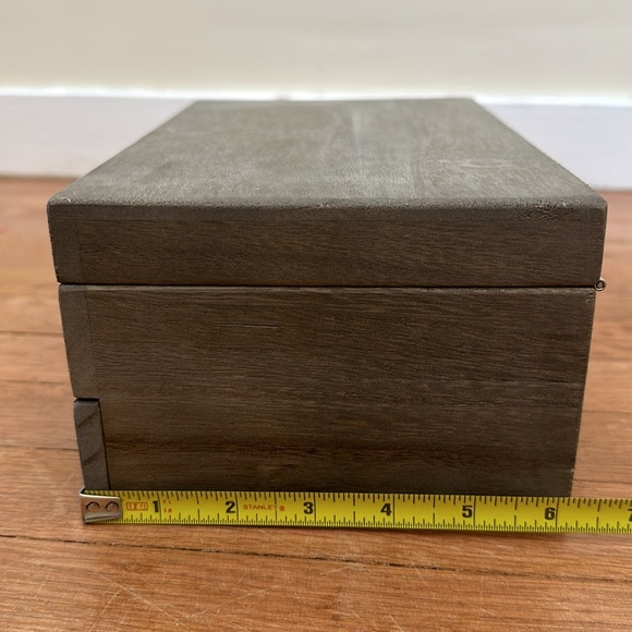 Vintage new wooden open top pullout drawer 2-layer mirror jewelry organizer box - Picture 11 of 12